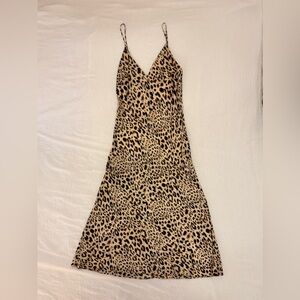 Victoria’s Secret 100% Mulberry Silk, Leopard Print Slip Dress, XS